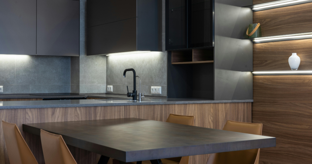 kitchen with sink in the corner